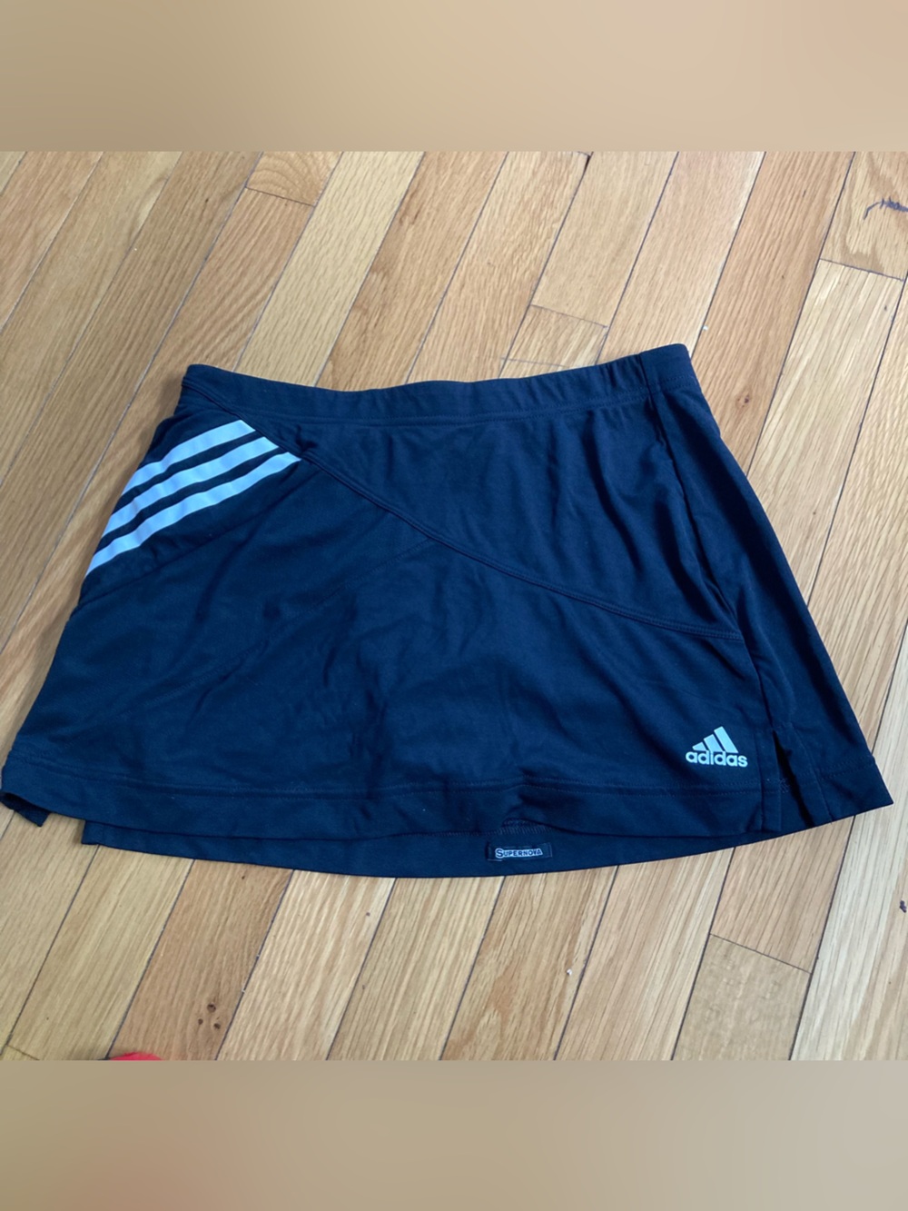 Adidas Supernova Running Tennis Skort Skirt Built-In Shorts Black 3 Stripes
